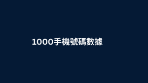 1000手機號碼數據